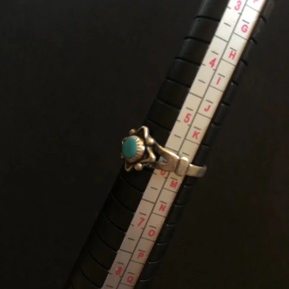 Sterling silver signed turquoise ring navajo western - Picture 5 of 9